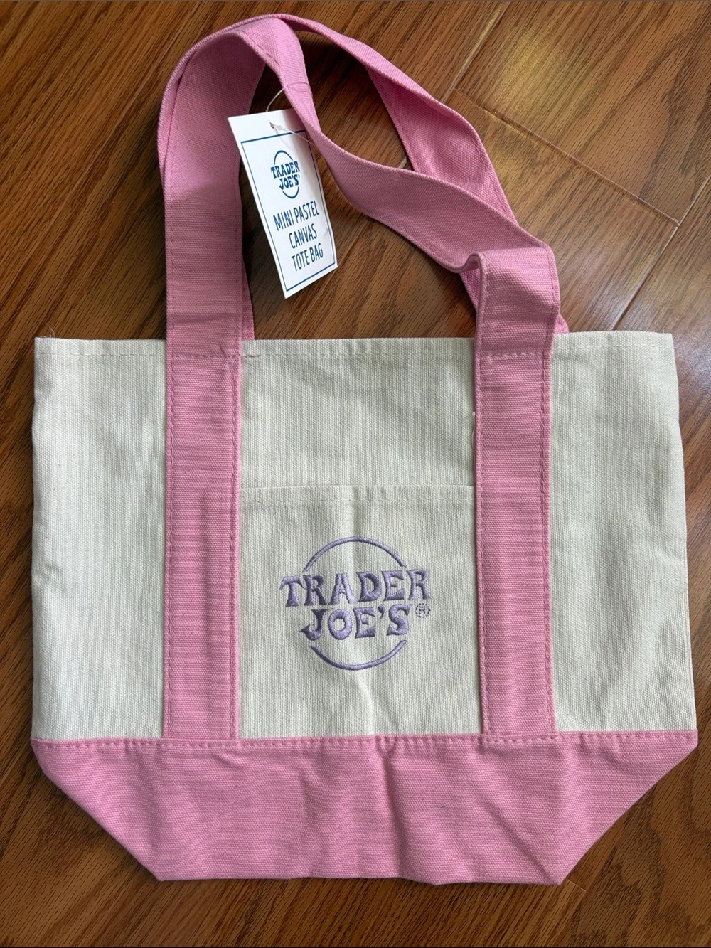 Trader Joe's Pink & Purple Insulated Mini Bag & Mini Canvas Tote